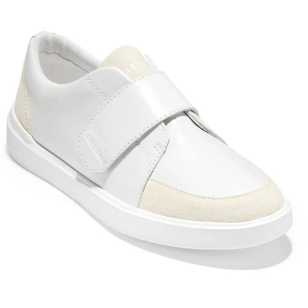 Cole Haan Men Grand Crosscourt City Sneakers Size 9 White Leather Monk Strap GUC